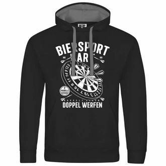 deinshirt Kapuzenpullover Herren Biersport Dart Dunkelgrau/Schwarz/Braun/Beige