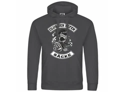 deinshirt Kapuzenpullover Club der alten Scke Schwarz/Dunkelgrau/Grau
