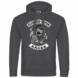 deinshirt Kapuzenpullover Club der alten Scke Schwarz/Dunkelgrau/Grau