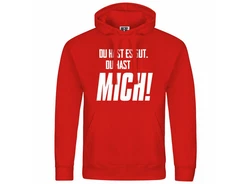 deinshirt Kapuzenpullover Herren Dunkelrot/Rot