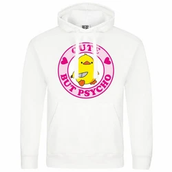deinshirt Kapuzenpullover Cute but Psycho Gelb/Weiß/Rosa/Bordeaux/Orange