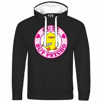 deinshirt Kapuzenpullover Cute but Psycho Schwarz/Orange/Rosa/Gelb deinshirt Kapuzenpullover Cute but Psycho Schwarz/Orange/Rosa/Gelb