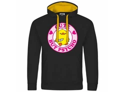 deinshirt Kapuzenpullover Cute but Psycho Gelb/Rosa/Schwarz/Orange