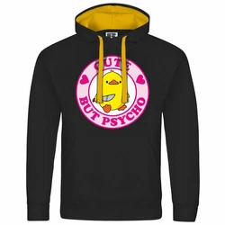 deinshirt Kapuzenpullover Cute but Psycho Gelb/Rosa/Schwarz/Orange