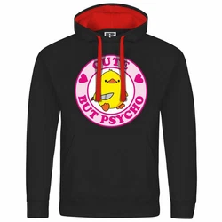 deinshirt Kapuzenpullover Cute but Psycho Rosa/Schwarz/Gelb/Orange