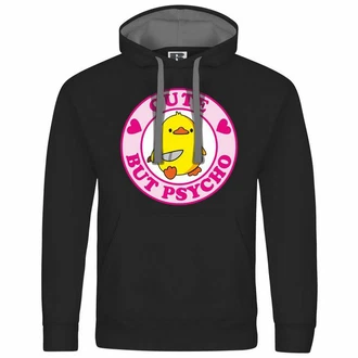 deinshirt Kapuzenpullover Cute but Psycho Schwarz/Gelb/Rosa/Orange deinshirt Kapuzenpullover Cute but Psycho Schwarz/Gelb/Rosa/Orange