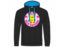 deinshirt Kapuzenpullover Cute but Psycho Schwarz/Orange/Gelb/Rosa