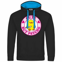deinshirt Kapuzenpullover Cute but Psycho Schwarz/Orange/Gelb/Rosa