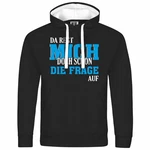 deinshirt Kapuzenpullover Herren Da regt mich schon die Frage auf Blau/Schwarz/Dunkelblau/Creme