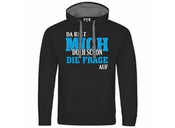 deinshirt Kapuzenpullover Herren Da regt mich schon die Frage auf Blau/Schwarz/Dunkelblau