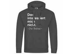 deinshirt Kapuzenpullover Herren Das interessiert mich nicht. DIE BOHNE Dunkelgrau/Braun/Schwarz
