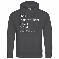 deinshirt Kapuzenpullover Herren Das interessiert mich nicht. DIE BOHNE Dunkelgrau/Braun/Schwarz