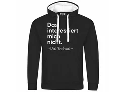 deinshirt Kapuzenpullover Herren Das interessiert mich nicht. DIE BOHNE Braun/Schwarz/Creme/Orange
