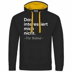 deinshirt Kapuzenpullover Herren Das interessiert mich nicht. DIE BOHNE Braun/Schwarz/Orange/Gelb