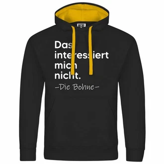 deinshirt Kapuzenpullover Herren Das interessiert mich nicht. DIE BOHNE Braun/Schwarz/Orange/Gelb