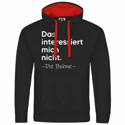 deinshirt Kapuzenpullover Herren Das interessiert mich nicht. DIE BOHNE Braun/Rot/Schwarz/Dunkelrot