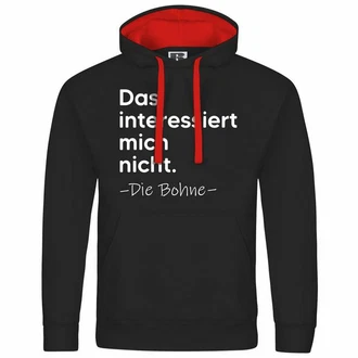 deinshirt Kapuzenpullover Herren Das interessiert mich nicht. DIE BOHNE Braun/Rot/Schwarz/Dunkelrot