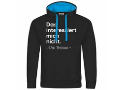deinshirt Kapuzenpullover Herren Das interessiert mich nicht. DIE BOHNE Braun/Schwarz/Orange/Blau