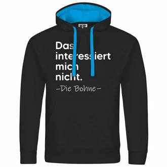 deinshirt Kapuzenpullover Herren Das interessiert mich nicht. DIE BOHNE Braun/Schwarz/Orange/Blau