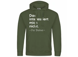 deinshirt Kapuzenpullover Herren Das interessiert mich nicht. DIE BOHNE Grün/Dunkelgrün