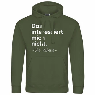 deinshirt Kapuzenpullover Herren Das interessiert mich nicht. DIE BOHNE Grün/Dunkelgrün
