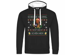 deinshirt Kapuzenpullover Scheie nochmal ist das schn hier Mit Print Motiv Schwarz/Braun