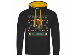 deinshirt Kapuzenpullover Scheie nochmal ist das schn hier Mit Print Motiv Schwarz/Lila/Rot/Dunkelblau