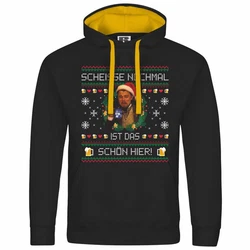 deinshirt Kapuzenpullover Scheie nochmal ist das schn hier Mit Print Motiv Schwarz/Lila/Rot/Dunkelblau
