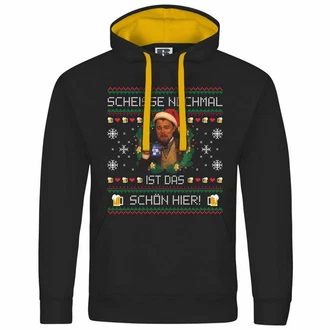 deinshirt Kapuzenpullover Scheie nochmal ist das schn hier Mit Print Motiv Schwarz/Lila/Rot/Dunkelblau