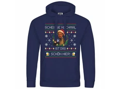deinshirt Kapuzenpullover Scheie nochmal ist das schn hier Mit Print Motiv Dunkelblau/Blau/Schwarz/Rot