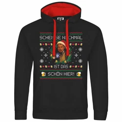 deinshirt Kapuzenpullover Scheie nochmal ist das schn hier Mit Print Motiv Schwarz/Rot/Dunkelrot