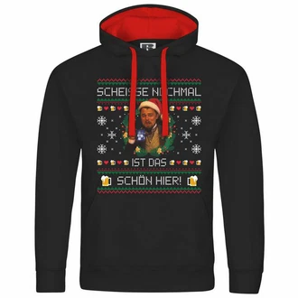 deinshirt Kapuzenpullover Scheie nochmal ist das schn hier Mit Print Motiv Schwarz/Rot/Dunkelrot