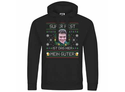 deinshirt Kapuzenpullover SUPER FEST Mit Print Grafik Silber