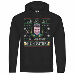deinshirt Kapuzenpullover SUPER FEST Mit Print Grafik Silber