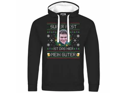deinshirt Kapuzenpullover SUPER FEST Mit Print Grafik Silber