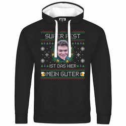 deinshirt Kapuzenpullover SUPER FEST Mit Print Grafik Silber