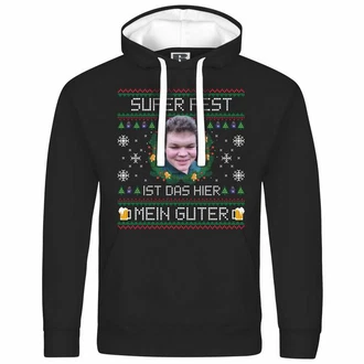 deinshirt Kapuzenpullover SUPER FEST Mit Print Grafik Silber