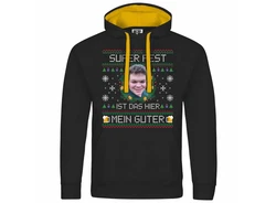 deinshirt Kapuzenpullover SUPER FEST Mit Print Grafik Silber