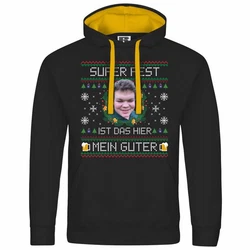 deinshirt Kapuzenpullover SUPER FEST Mit Print Grafik Silber