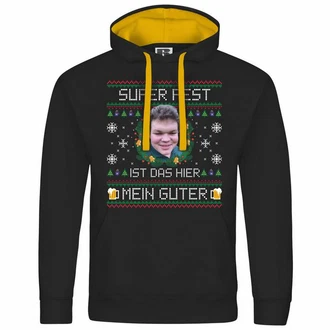 deinshirt Kapuzenpullover SUPER FEST Mit Print Grafik Silber