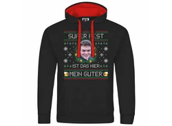 deinshirt Kapuzenpullover SUPER FEST Mit Print Grafik Silber