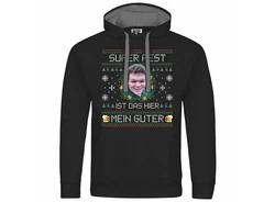 deinshirt Kapuzenpullover SUPER FEST Mit Print Grafik Silber