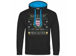 deinshirt Kapuzenpullover SUPER FEST Mit Print Grafik Silber