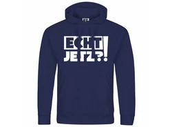 deinshirt Kapuzenpullover Herren Echt jetzt Mit Print Motiv Schwarz/Dunkelblau