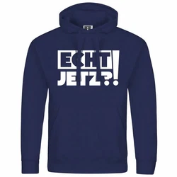 deinshirt Kapuzenpullover Herren Echt jetzt Mit Print Motiv Schwarz/Dunkelblau