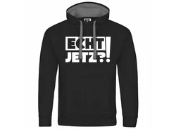 deinshirt Kapuzenpullover Herren Echt jetzt Mit Print Motiv Schwarz