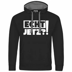 deinshirt Kapuzenpullover Herren Echt jetzt Mit Print Motiv Schwarz