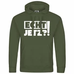 deinshirt Kapuzenpullover Herren Echt jetzt Mit Print Motiv Dunkelgrün/Schwarz