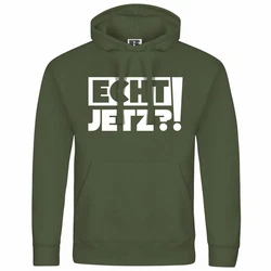deinshirt Kapuzenpullover Herren Echt jetzt Mit Print Motiv Dunkelgrün/Schwarz
