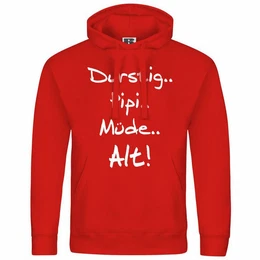 Kapuzenpullover Herren Kapuzenpullover Durstig pipi mde alt Mit Print Motiv, Grafik